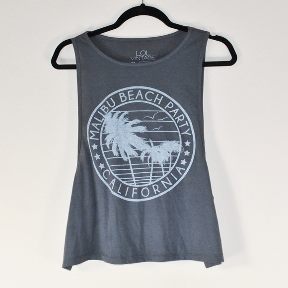 L.O.L. Vintage Tops - 💟 GRAPHIC TANK TOP MALIBU CALIFORNIA